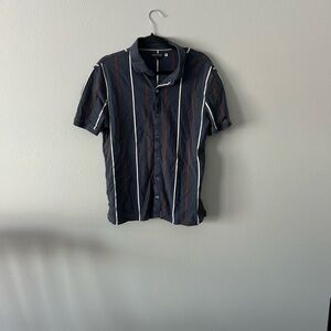 Banana Republic Men's Navy Striped Button Down Shirt